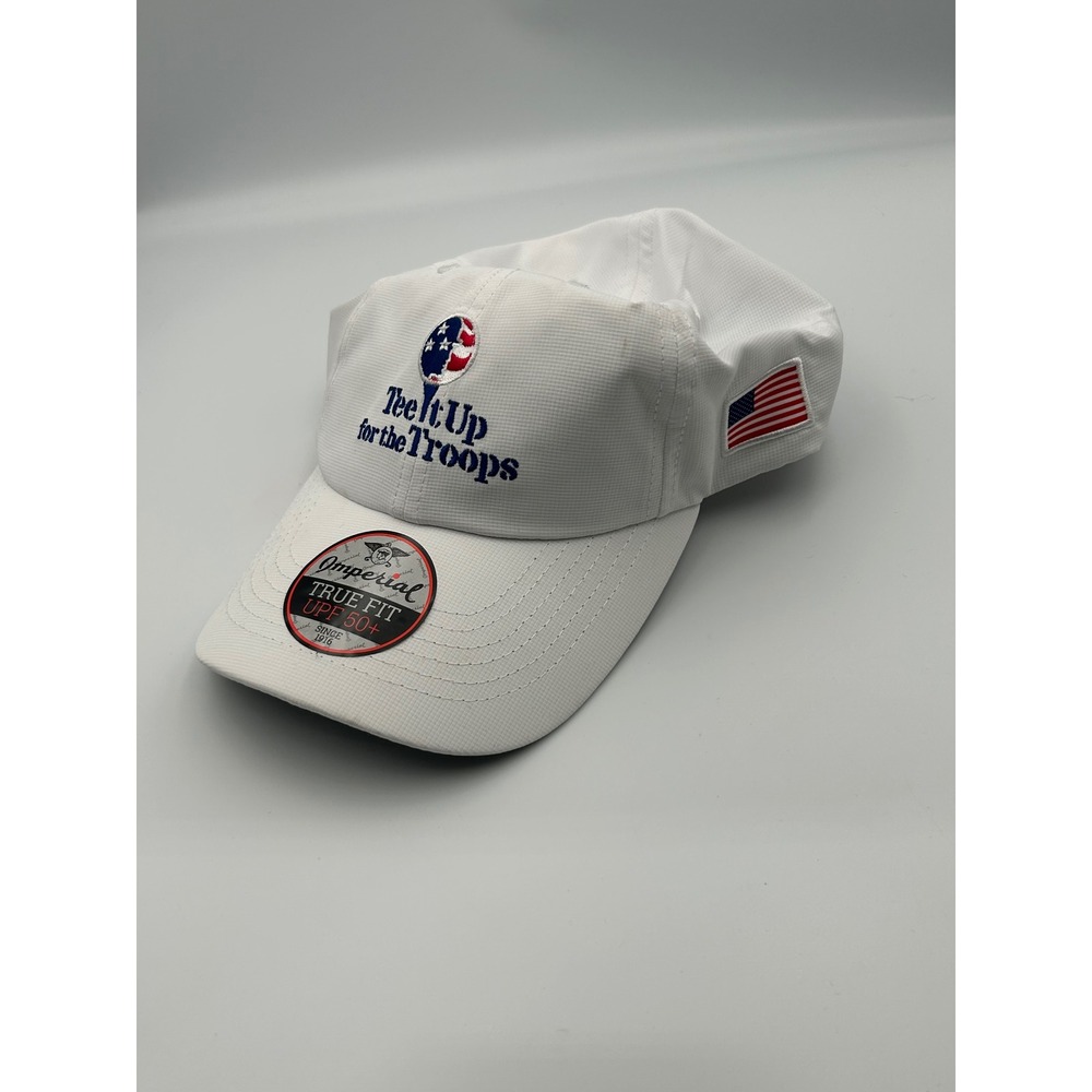 Imperial Tee It Up for the Troops Golf Hat White UPF 50+ Adjustable Performance